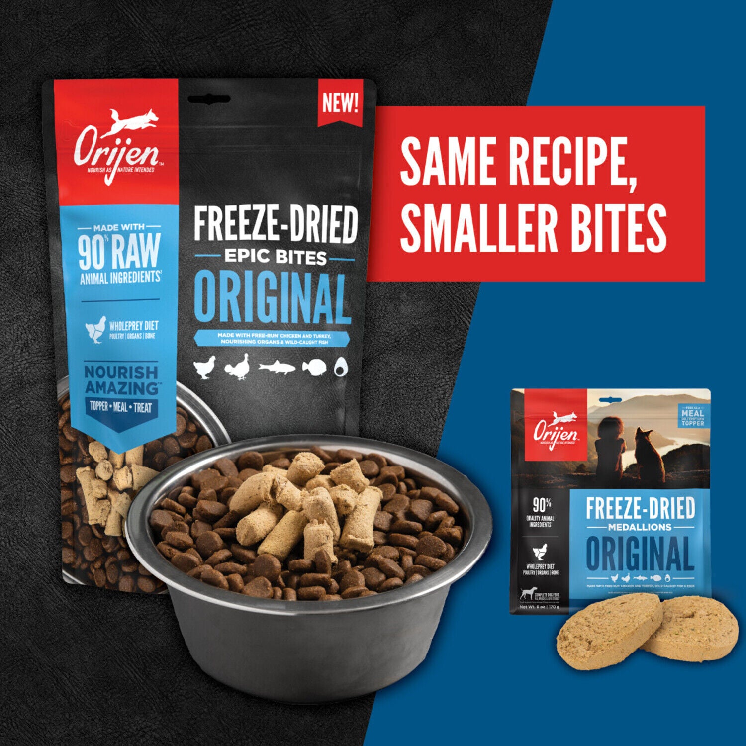 Orijen Epic Bites Freeze-Dried Dog Food, Original Recipe, 6-Oz