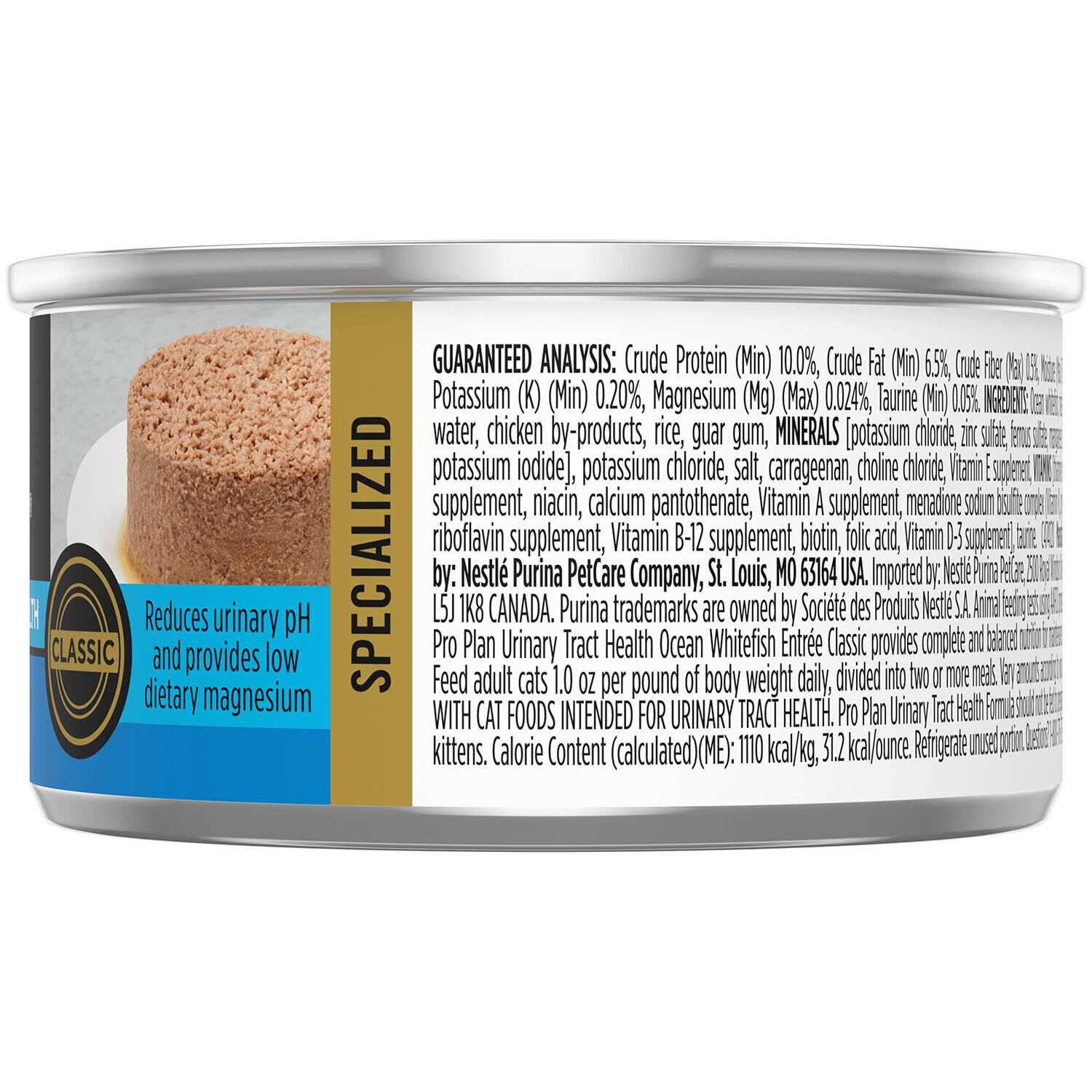 Purina Pro Plan Specialized Urinary Tract Health Formula Ocean Whitefish Entree Adult Wet Cat Food, 5.5-Oz Can Pack Of 24