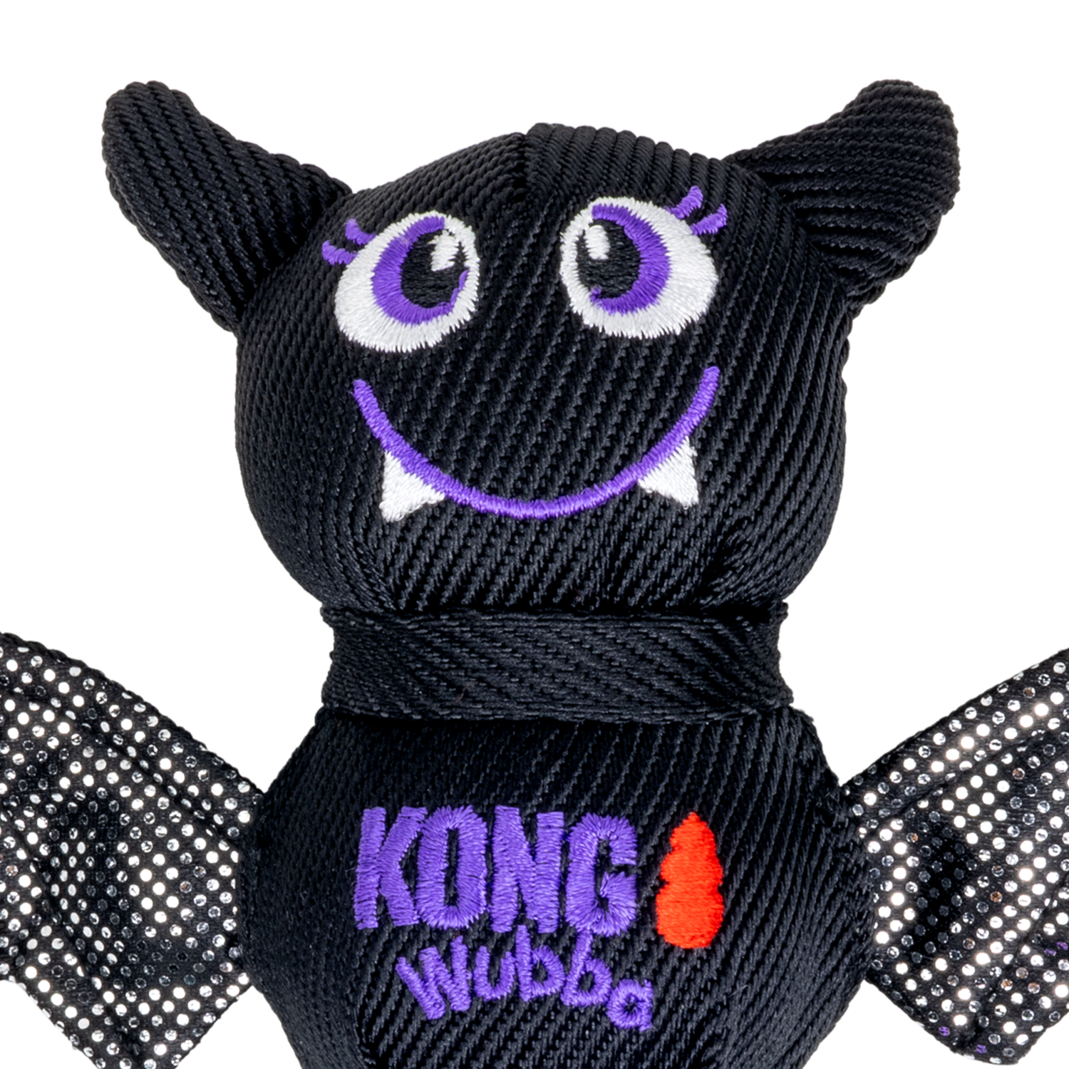 Kong Halloween Wubba Ballistic Bat Squeaky Tug Dog Toy, Purple, Small