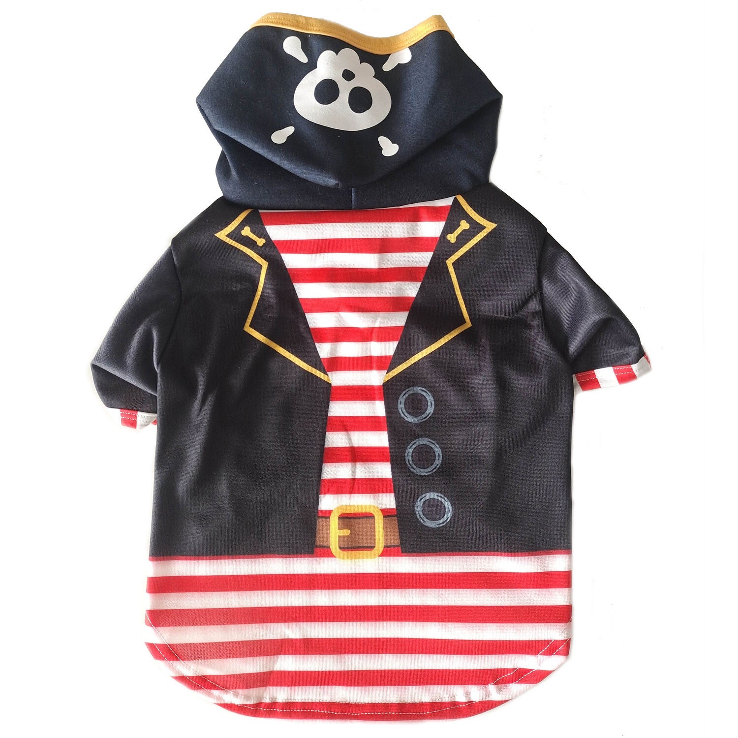 Petrageous Pirate With Hat Plush Hoodie Halloween Dog Costume, Large