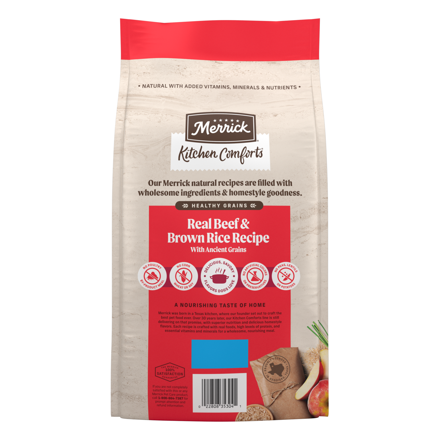 Merrick Kitchen Comforts Real Deboned Beef And Brown Rice Dry Dog Food, 4-Lb Bag