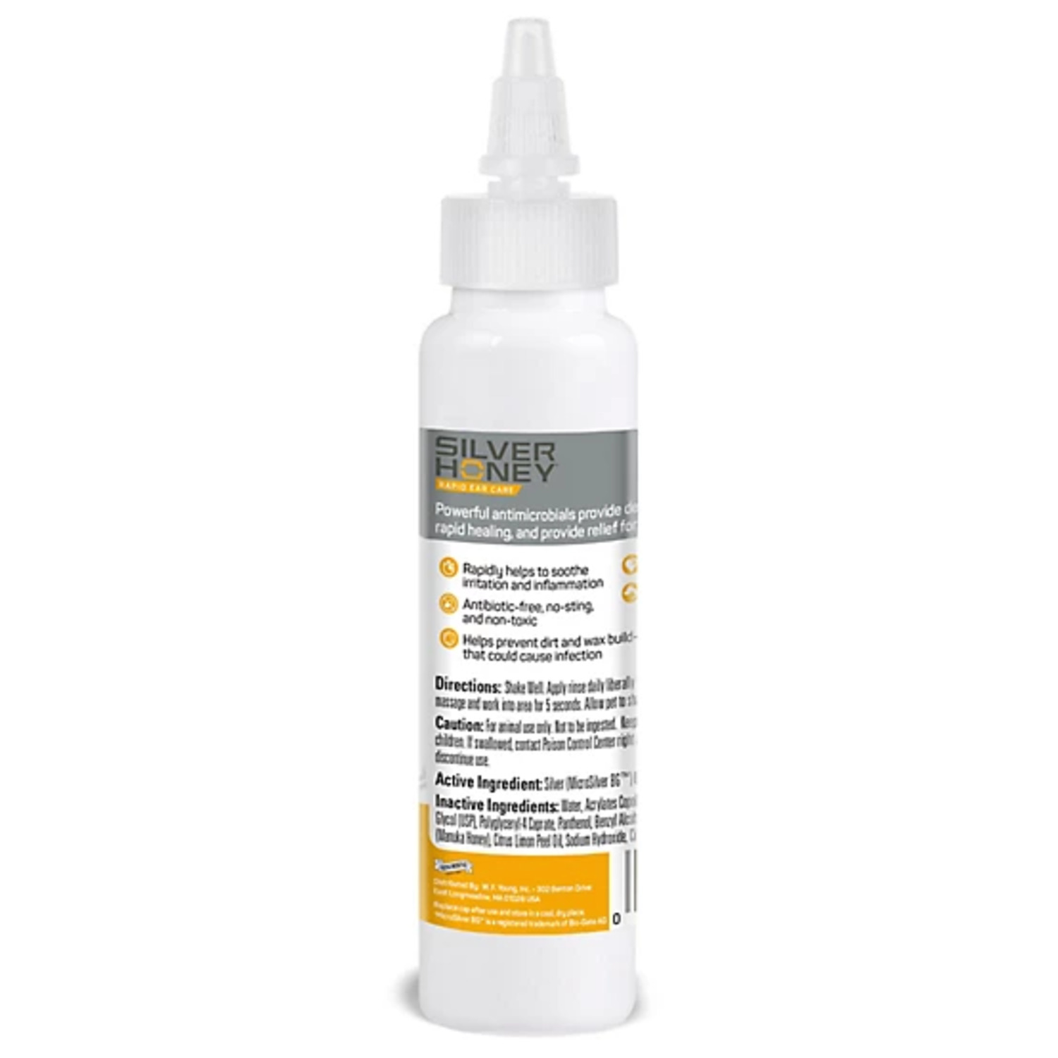 Silver Honey Rapid Ear Care Vet Strength Ear Rinse For Cats & Dogs, 4-Oz
