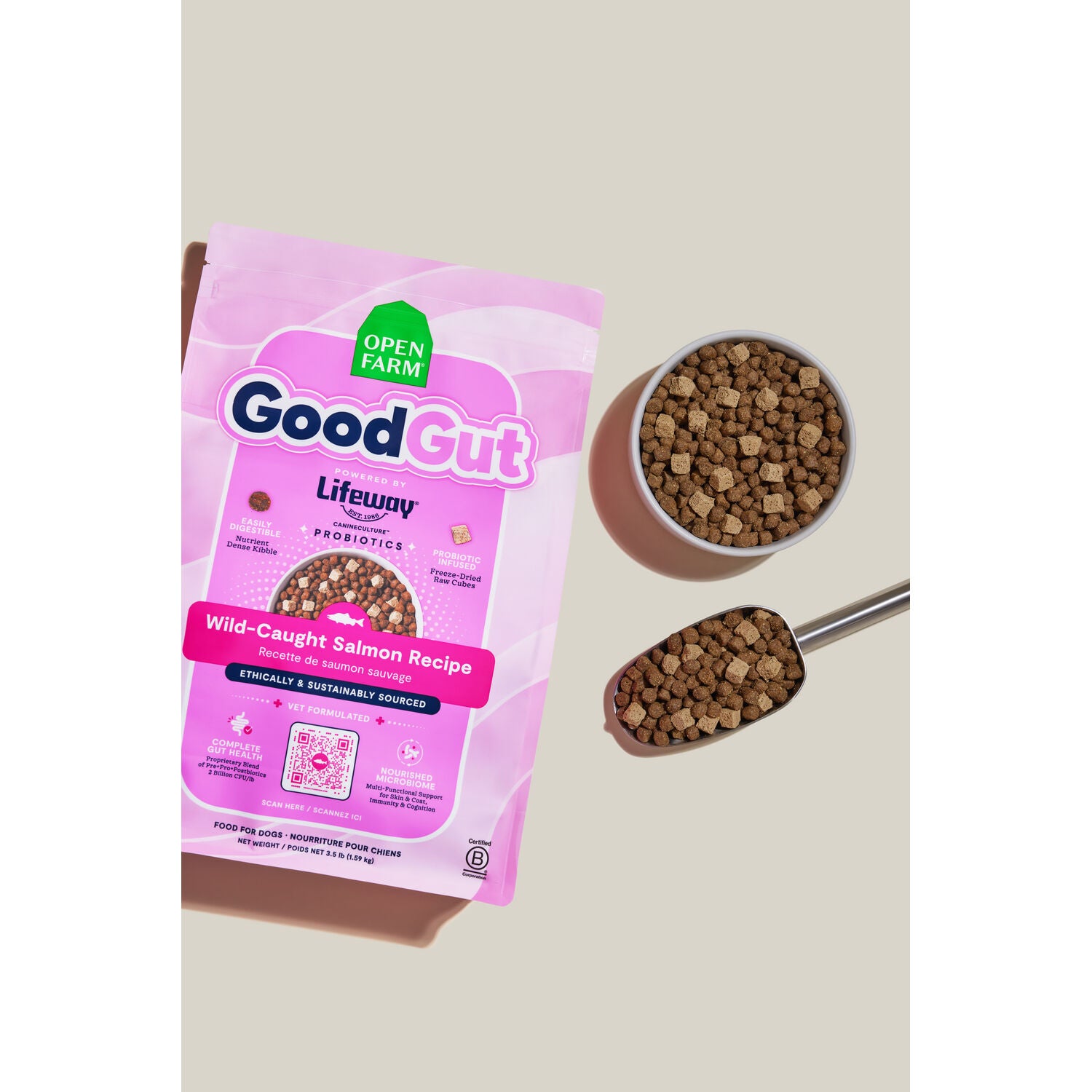 Open Farm Goodgut Wild-Caugh Salmon Dry Dog Food Recipe, 3.5-Lb.