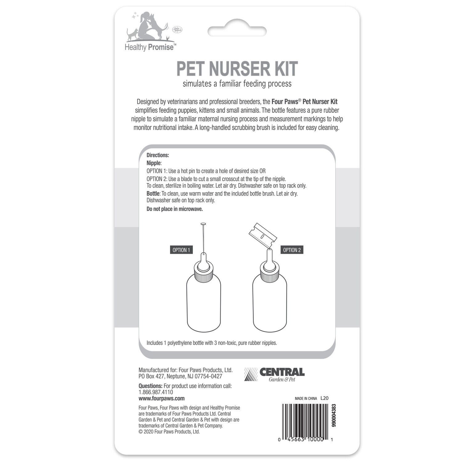 Four Paws Bottle And Brush Puppy & Kitten Nursing Kit, 2-Ounce