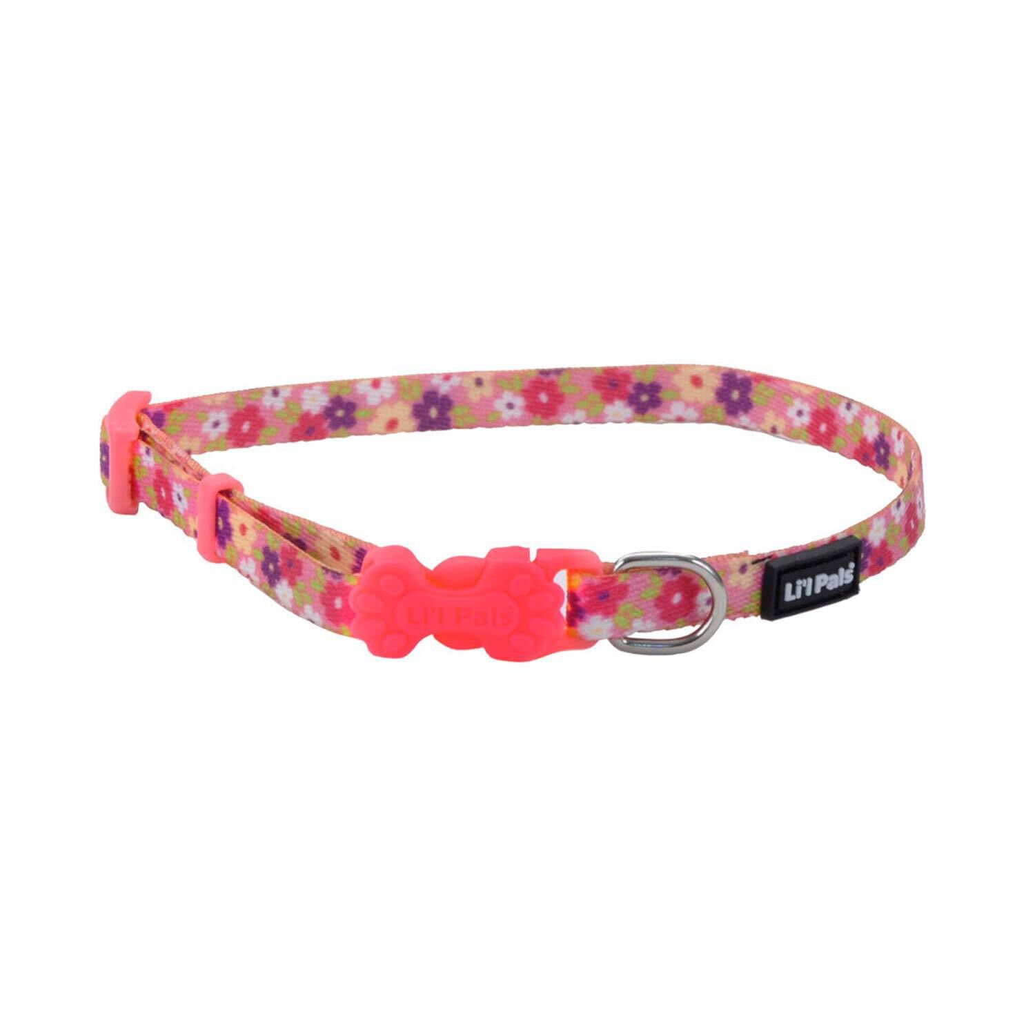 Coastal Pet Products Li'l Pals Adjustable Patterned Dog Collar, Daisy, 3/8X8"-12"
