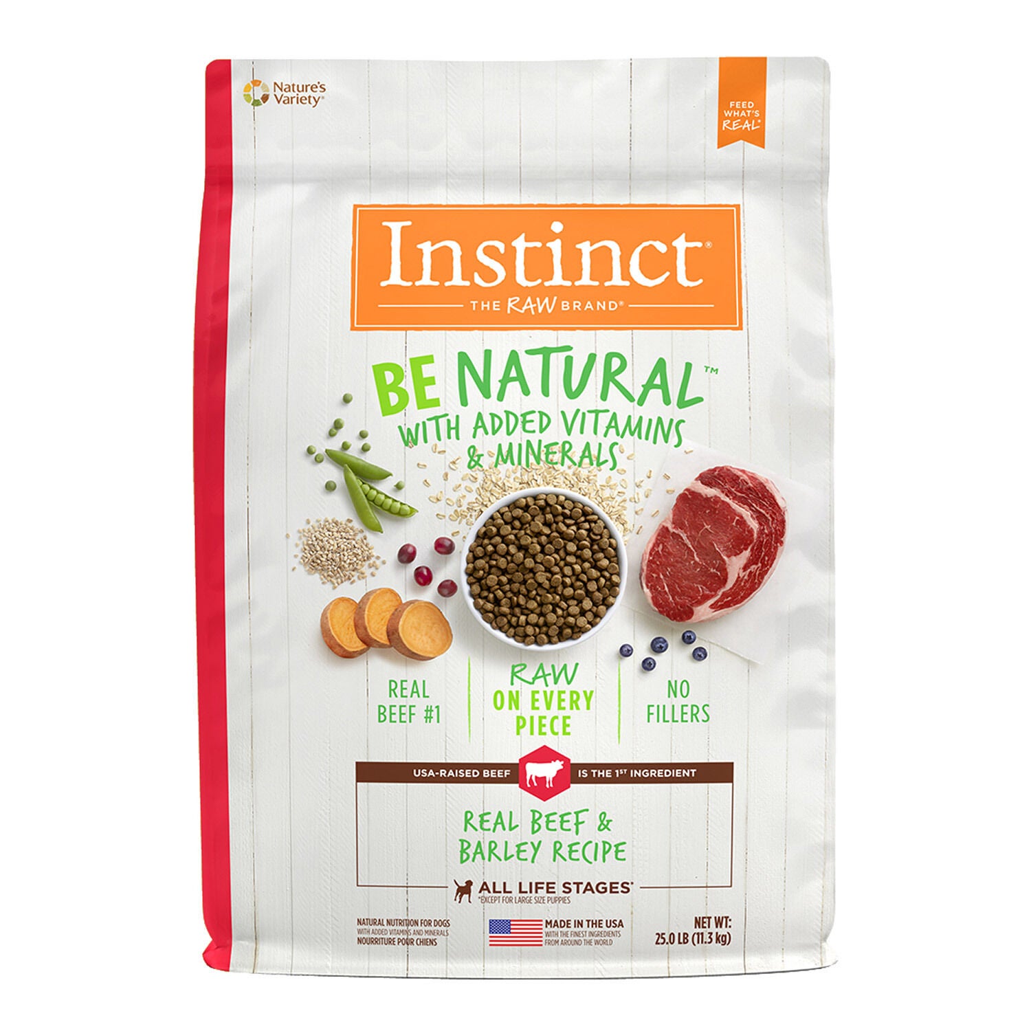 Instinct Be Natural Beef & Barley Recipe Dry Dog Food, 4.5Lb