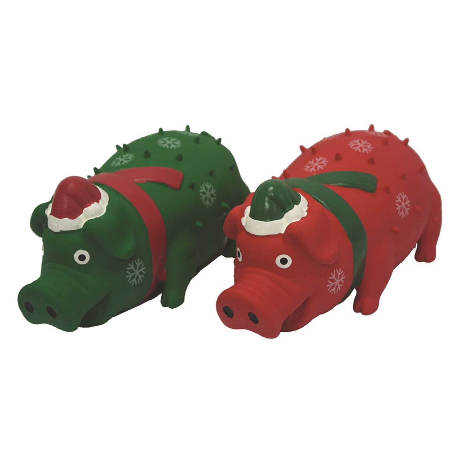 Multipet Holiday Colors Globlets Latex Pig Squeaky Dog Toy, Assorted 