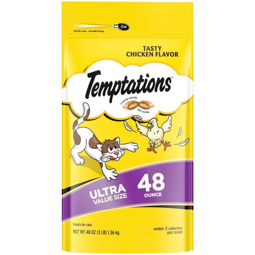 Temptations Classic Crunchy And Soft Tasty Chicken Flavor  Cat Treats, 48 Oz