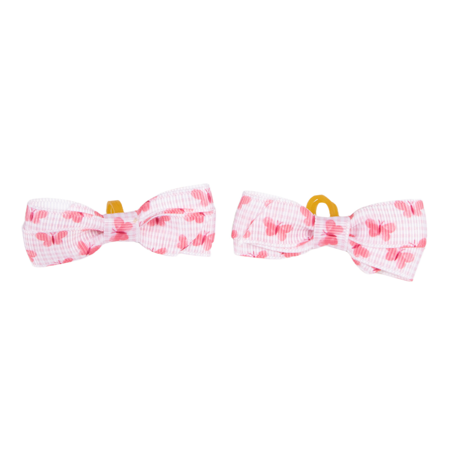 Bailey & Bella Pink Gingham Butterfly Dog Hair Bows, 2-Pack