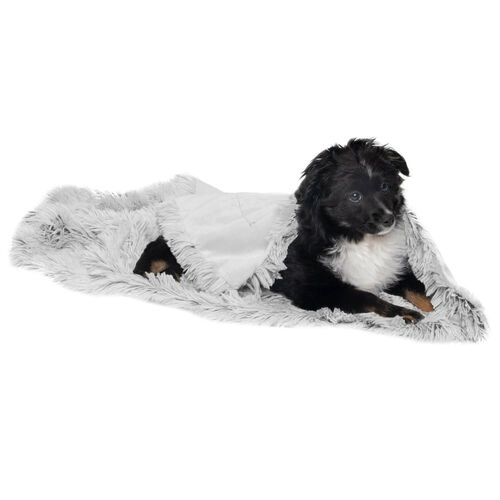 Luxury Long Fur & Velvet Waterproof Blanket - Mist Gray