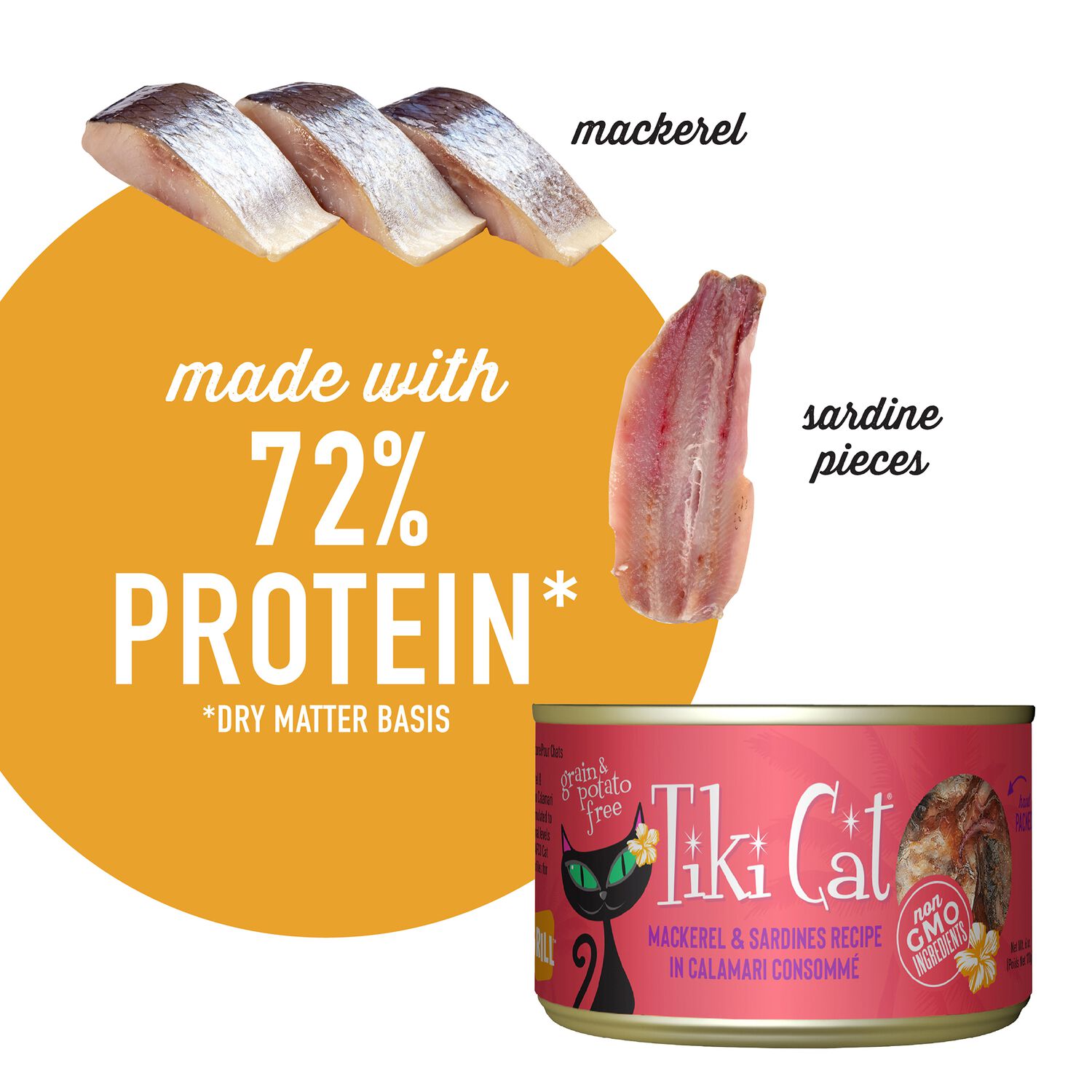 Tiki Cat Grill Wet Cat Food, Mackerel & Sardines, 6-Oz Can 8-Count