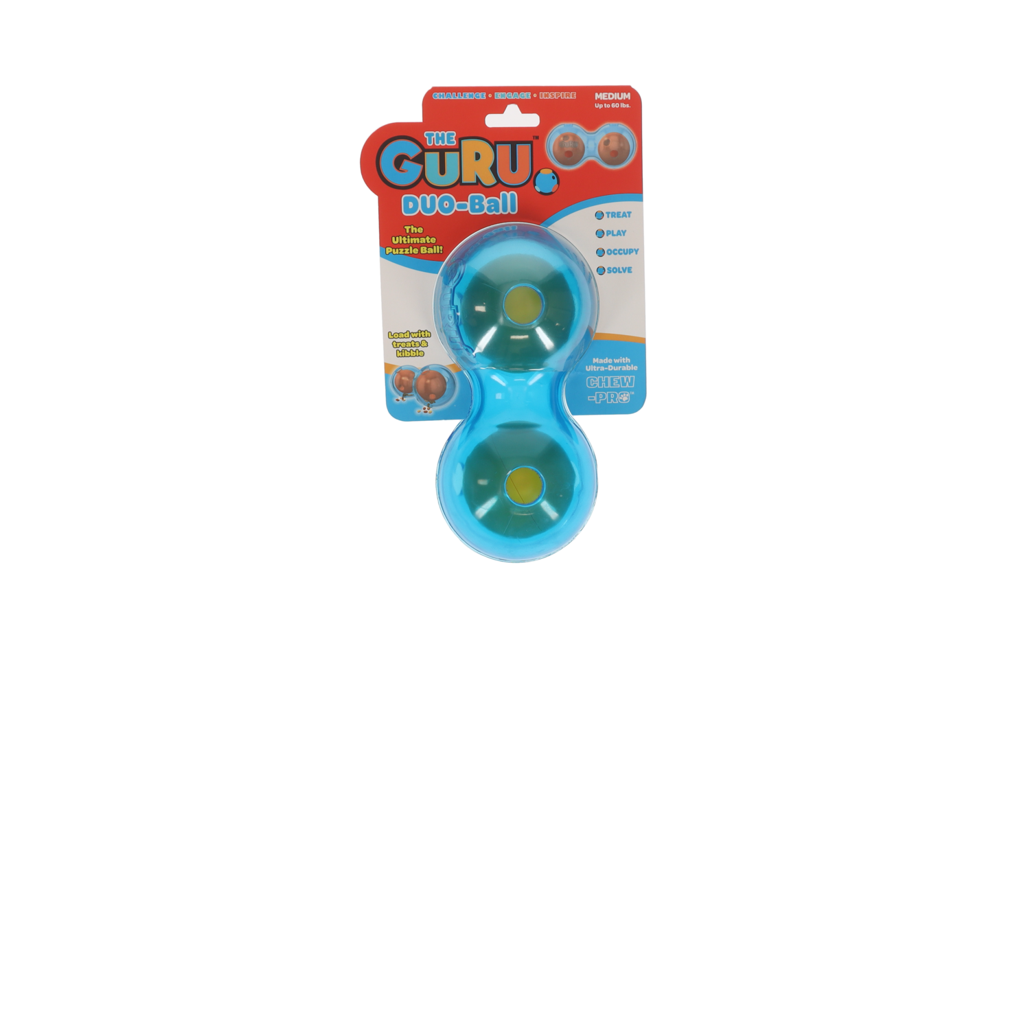 Guru Duo Ball Interactive Treat Dispensing Dog Toy, Medium