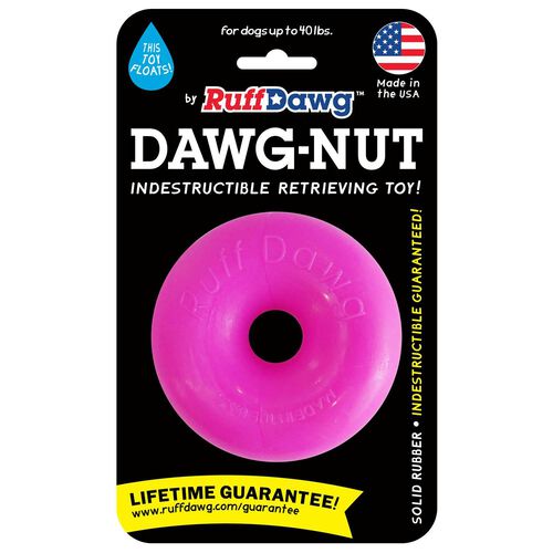 Ruff Dawg Indestructible Dawg Nut Durable Rubber Dog Chew Toy, Assorted Colors 