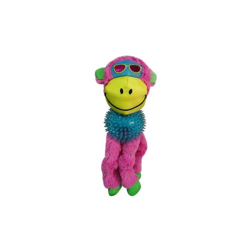 Rockin’ Plush Dudes Ball & Dangle Legs Pink Monkey