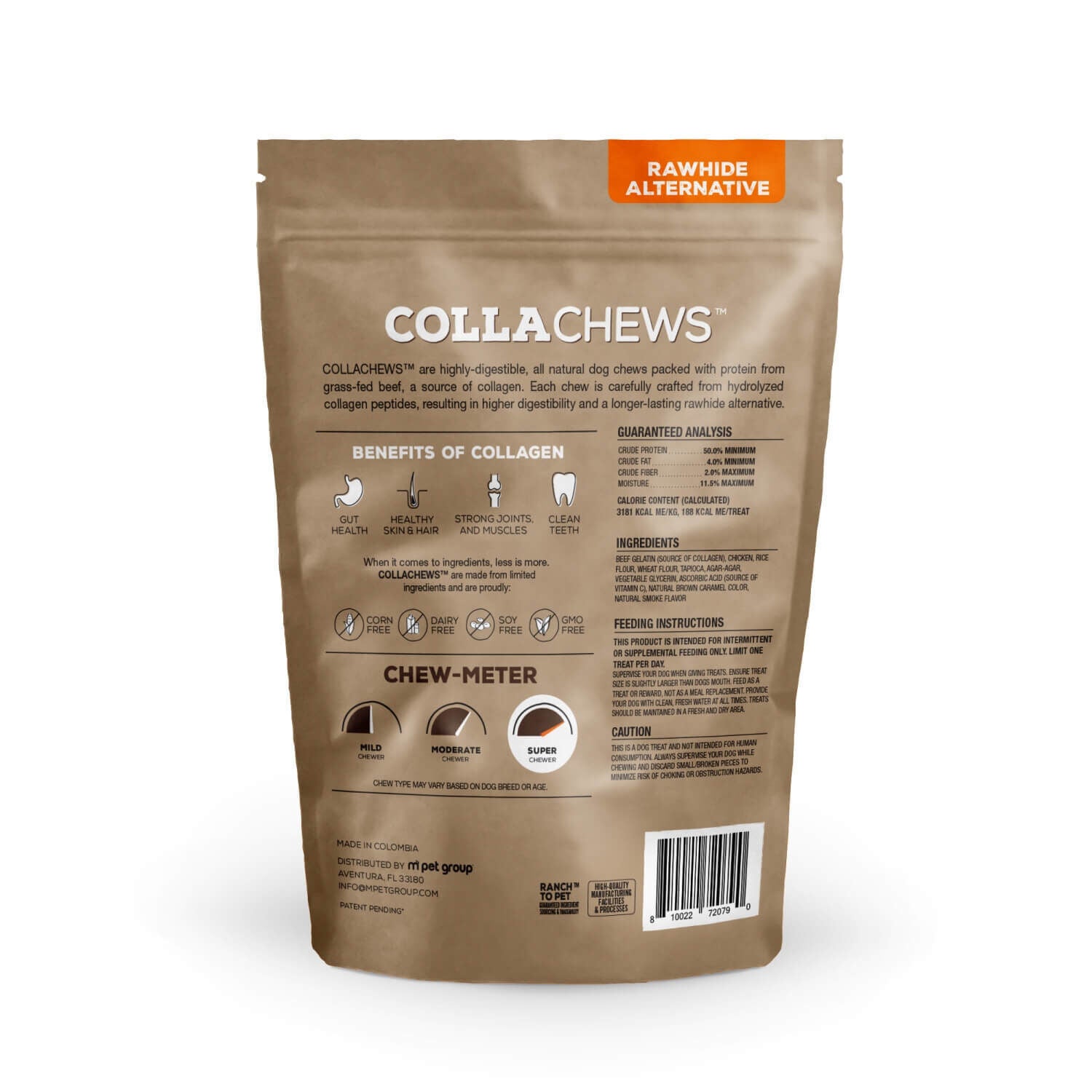 Collachews 6" Collagen Roll Chicken Flavor Dog Treats