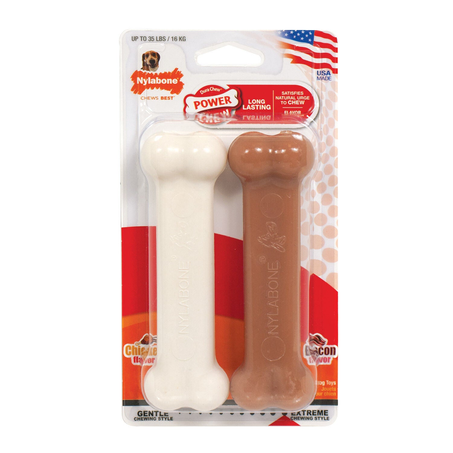 Nylabone Dura Chew Bacon & Chicken Flavor Dog Chew Toys