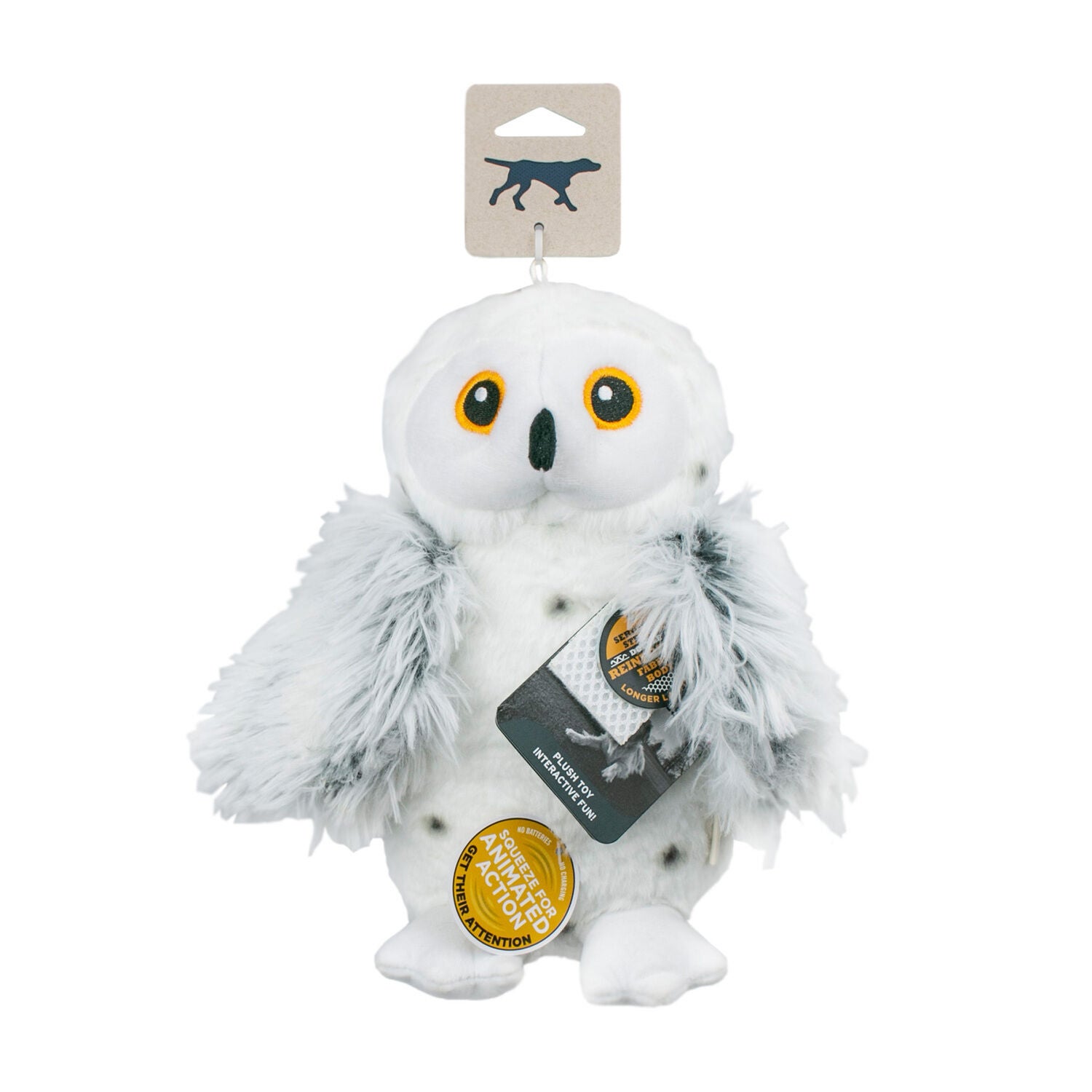 Tall Tails Animated Snow Owl Plush Dog Toy, 10"