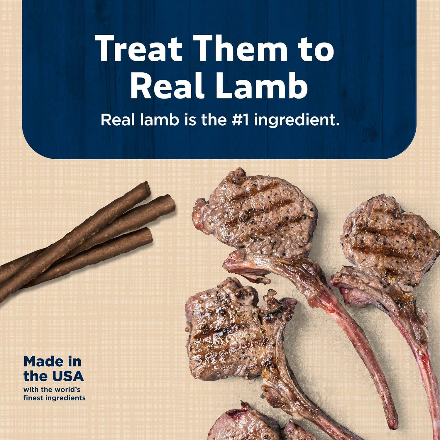 Blue Buffalo Stix Pepperoni-Style Soft & Chewy Dog Treats, Lamb Recipe, 5-Oz Bag