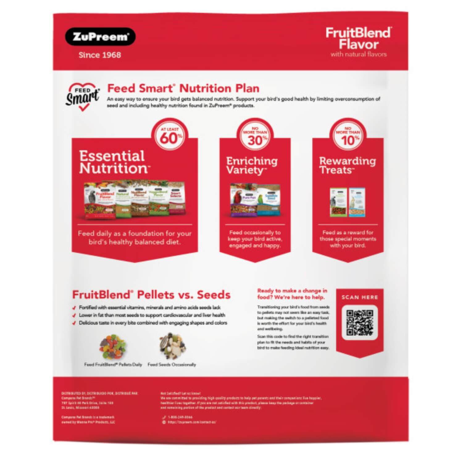Zupreem Fruitblend Flavor With Natural Flavors Bird Food For Medium Birds
