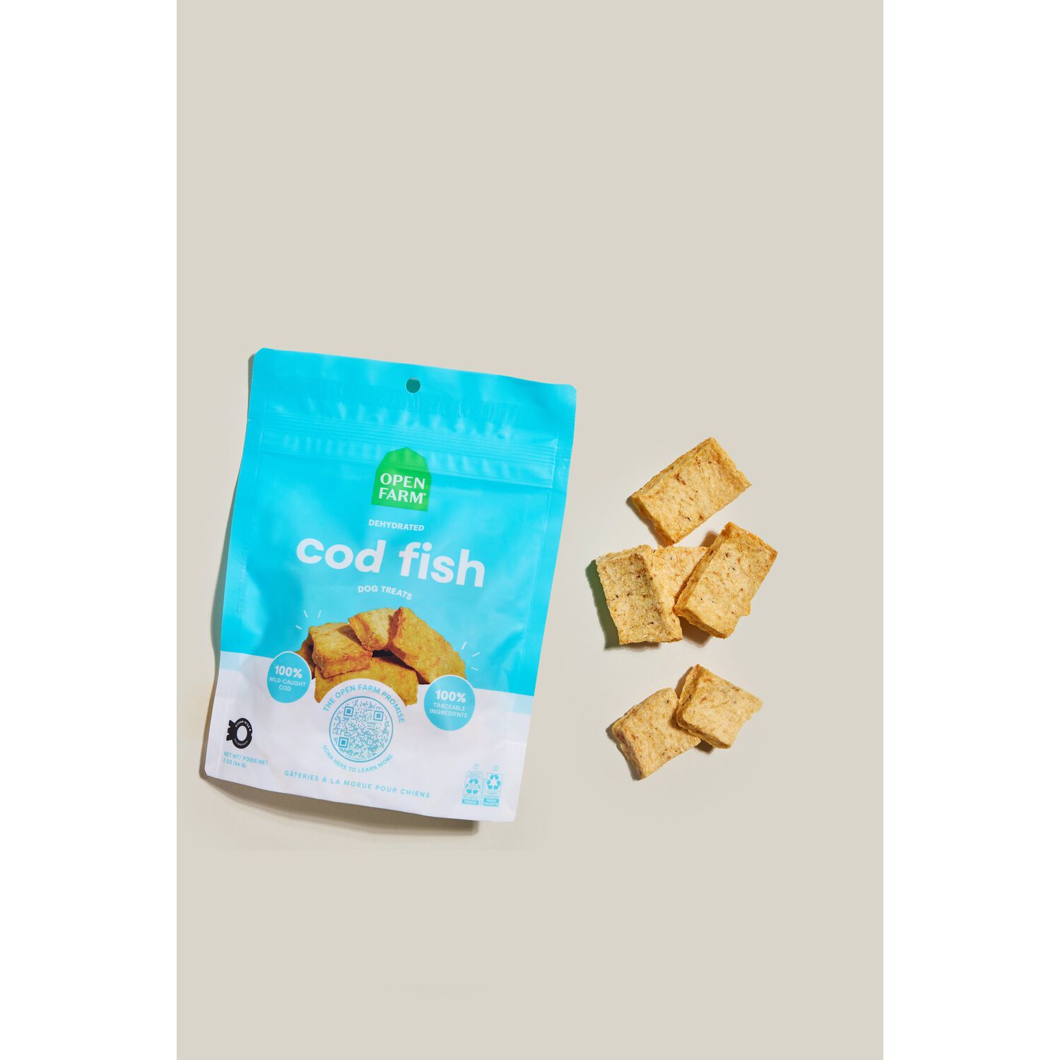 Open Farm Dehydrated Crunchy Dog Treats, Cod Fish, 2.5Oz