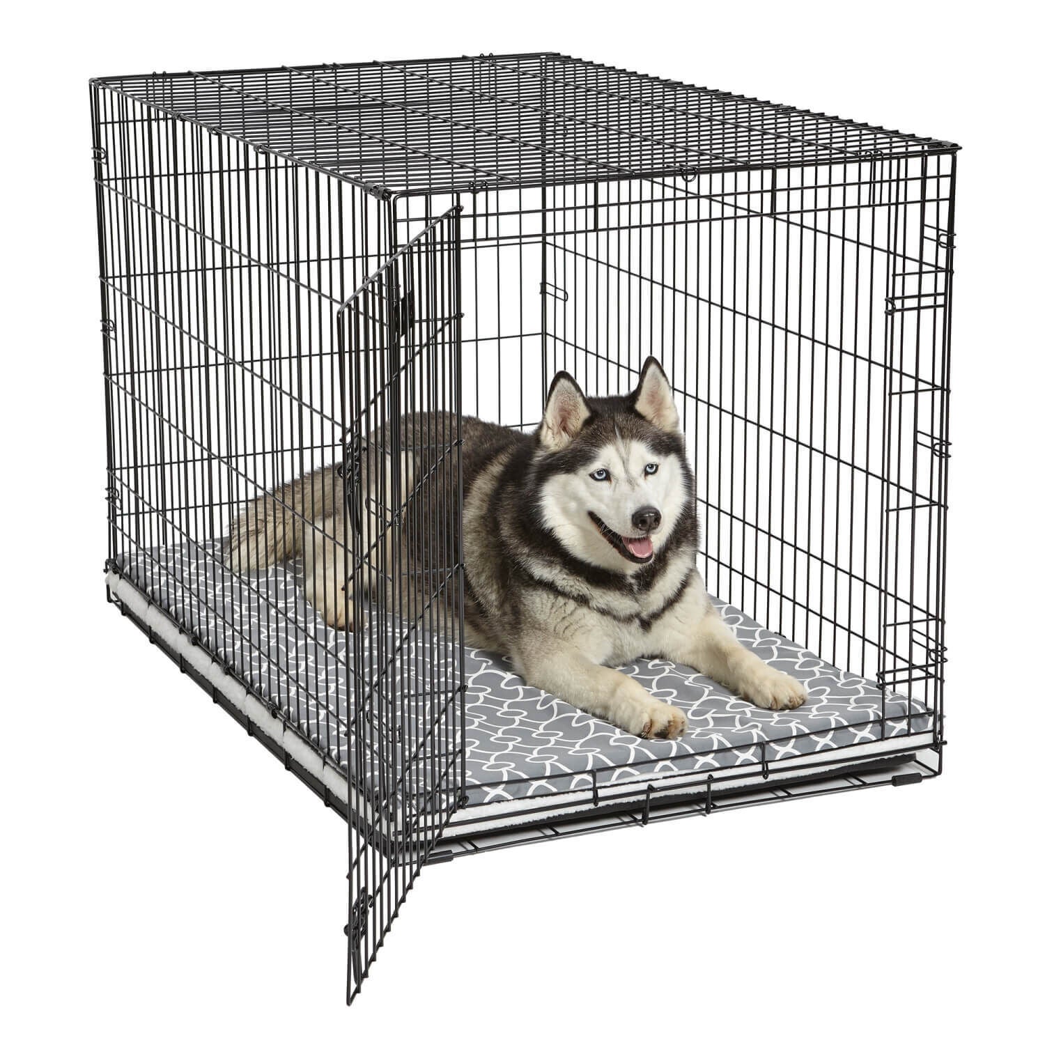 Midwest Quiet Time Reversible Pet Bed Gray/Fleece