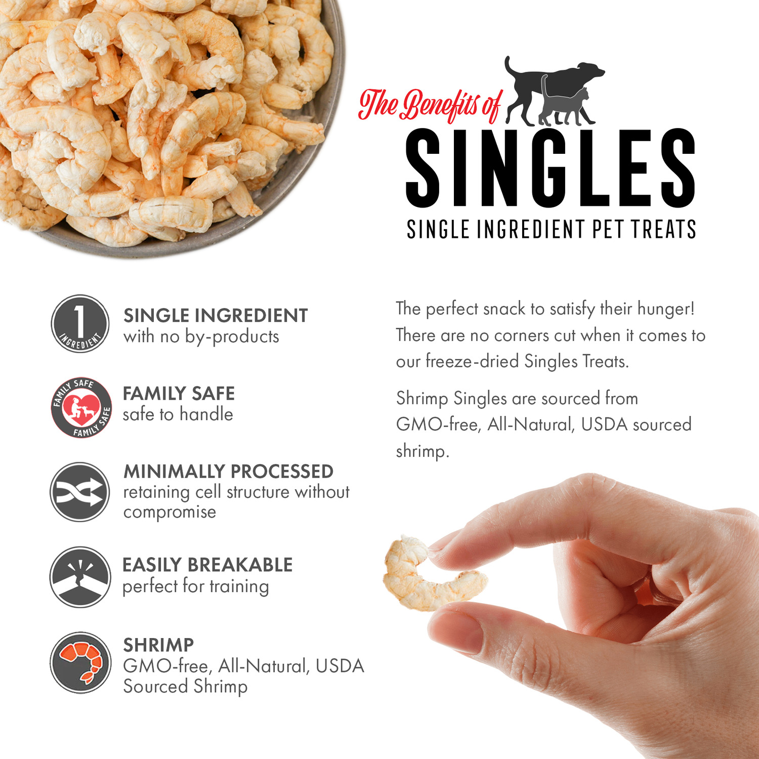 Grandma Lucy's Single-Ingredient Freeze-Dried Dog Treats, Shrimp, 0.65-Oz