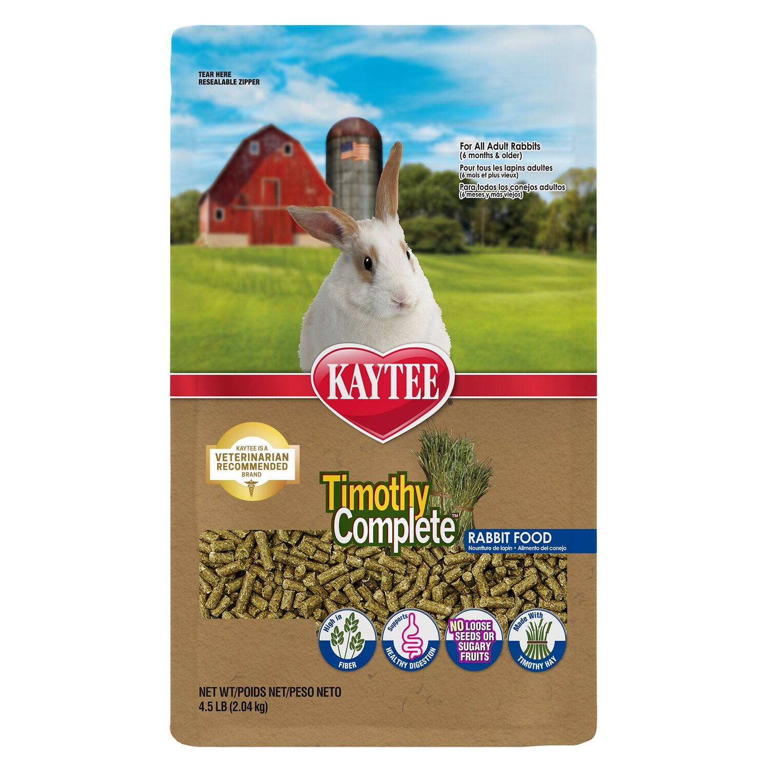 Kaytee Timothy Complete Rabbit Food, 4.5Lb