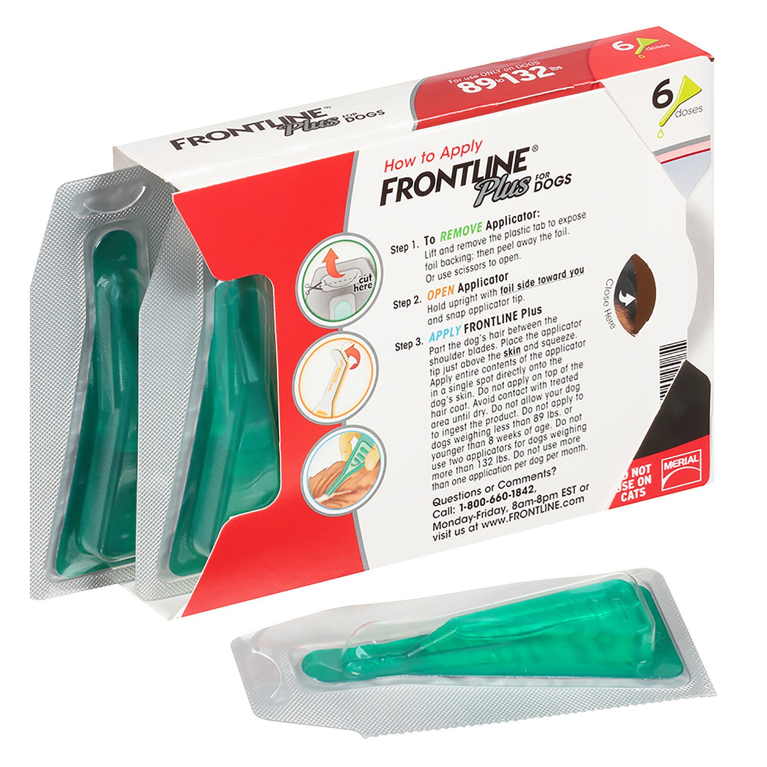 Frontline Plus Flea & Tick Treatment For Dogs 89-132Lbs