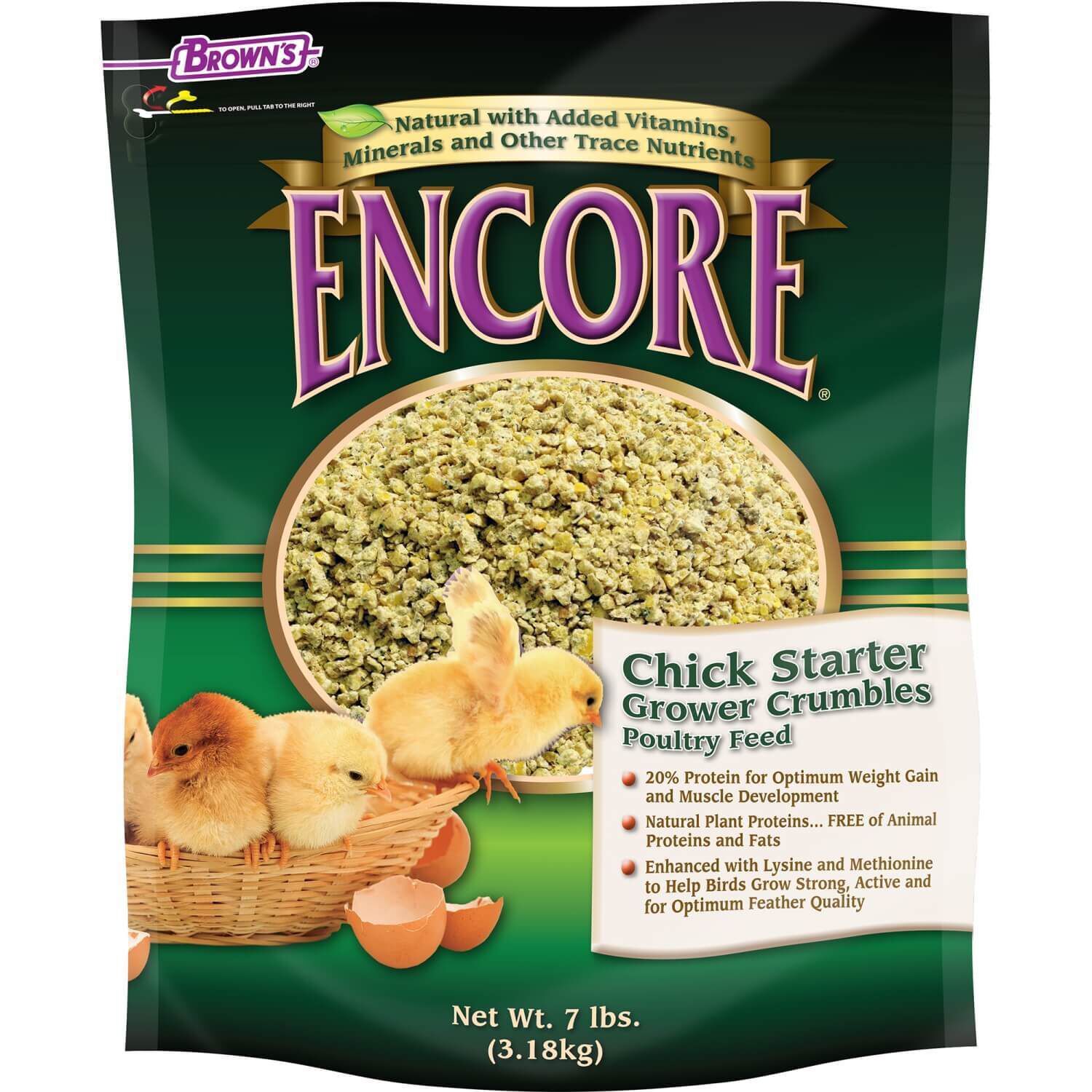 Brown's Encore Natural Chick Starter Poultry Feed