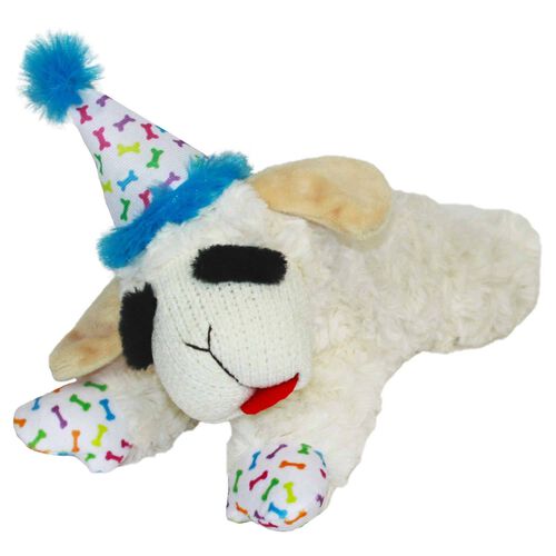 Lamb Chop Birthday Dog Toy - Blue