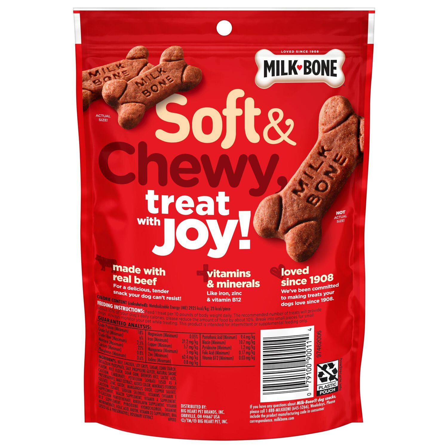 Milk-Bone Soft & Chewy&nbsp;Real Beef & Filet Mignon Dog Treats, 5.6-Oz Bag
