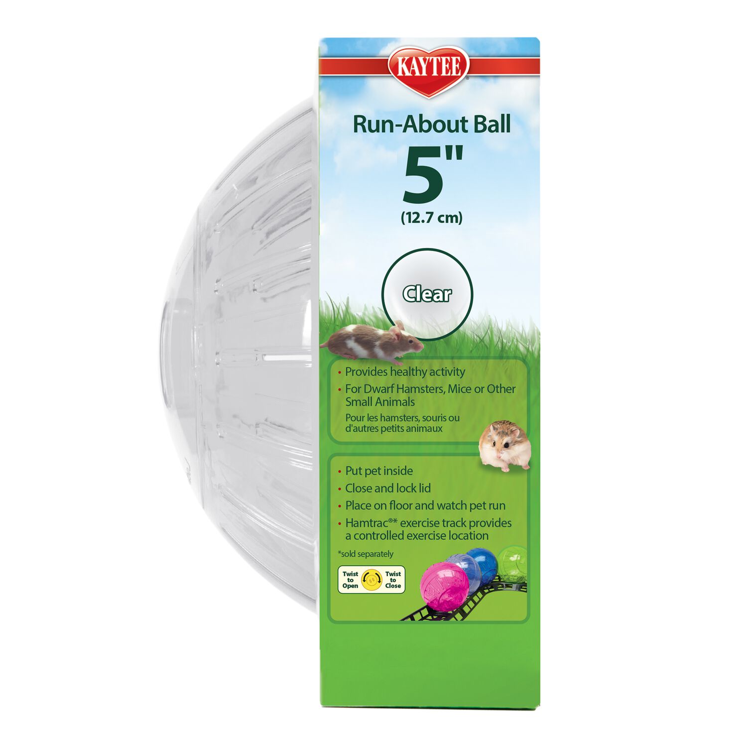 Kaytee Run-About Ball Mini Clear Small Animal Exercise Ball Toy, 5"