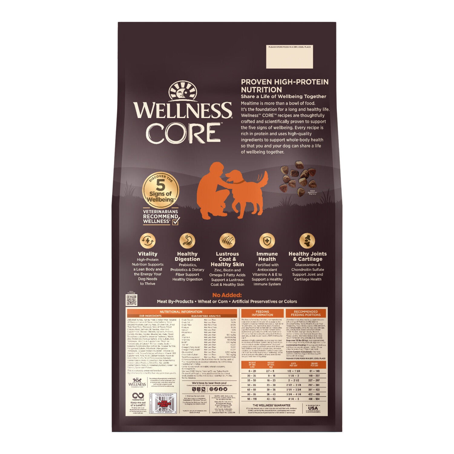 Wellness Core Natural Grain Free Dry Dog Food Original Turkey & Chicken Recipe, 24-Pound Bag