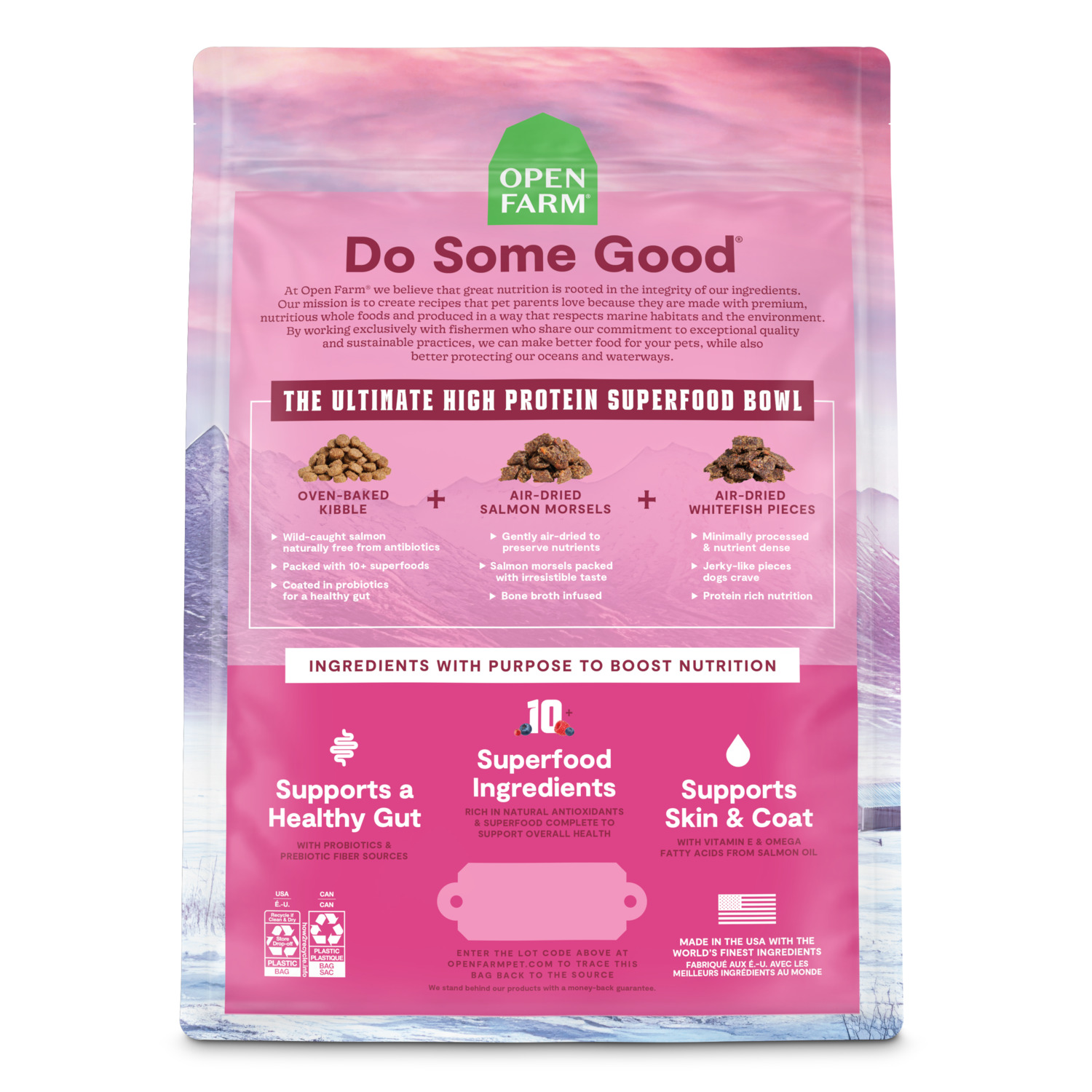 Open Farm Epic Blend Salmon & Superfood Recipe Premium Nutrition Dry Dog Food With Air-Dried Morsels, 3.5Lb