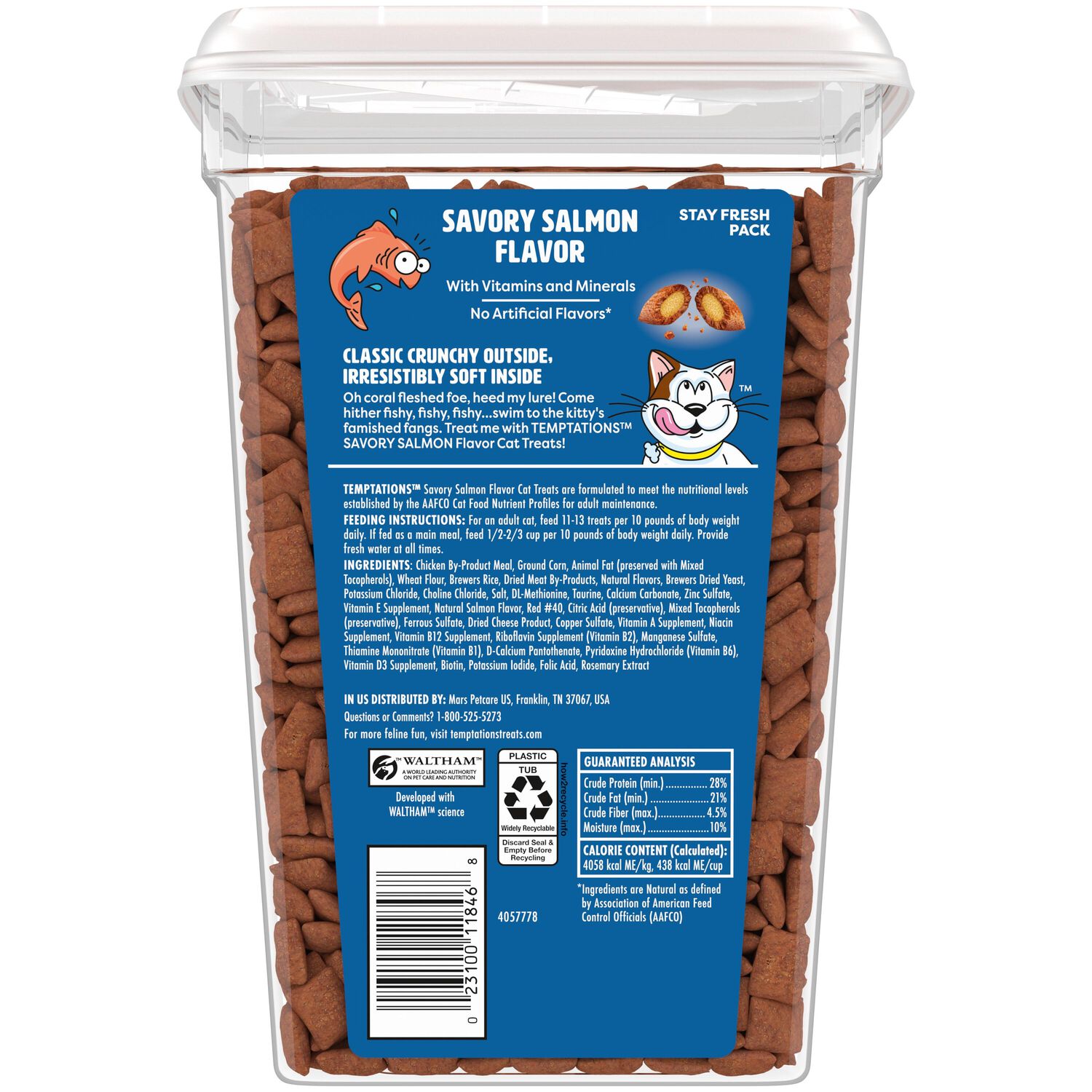 Temptations Classic Salmon Crunchy & Soft Cat Treats, 30-Oz