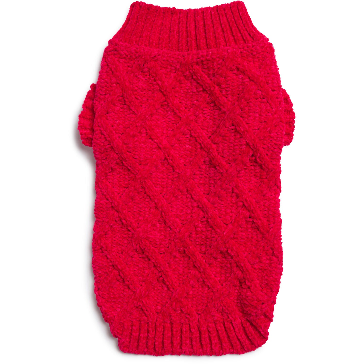 Fabdog Red Diamond Chenille Dog Sweater, Extra Large
