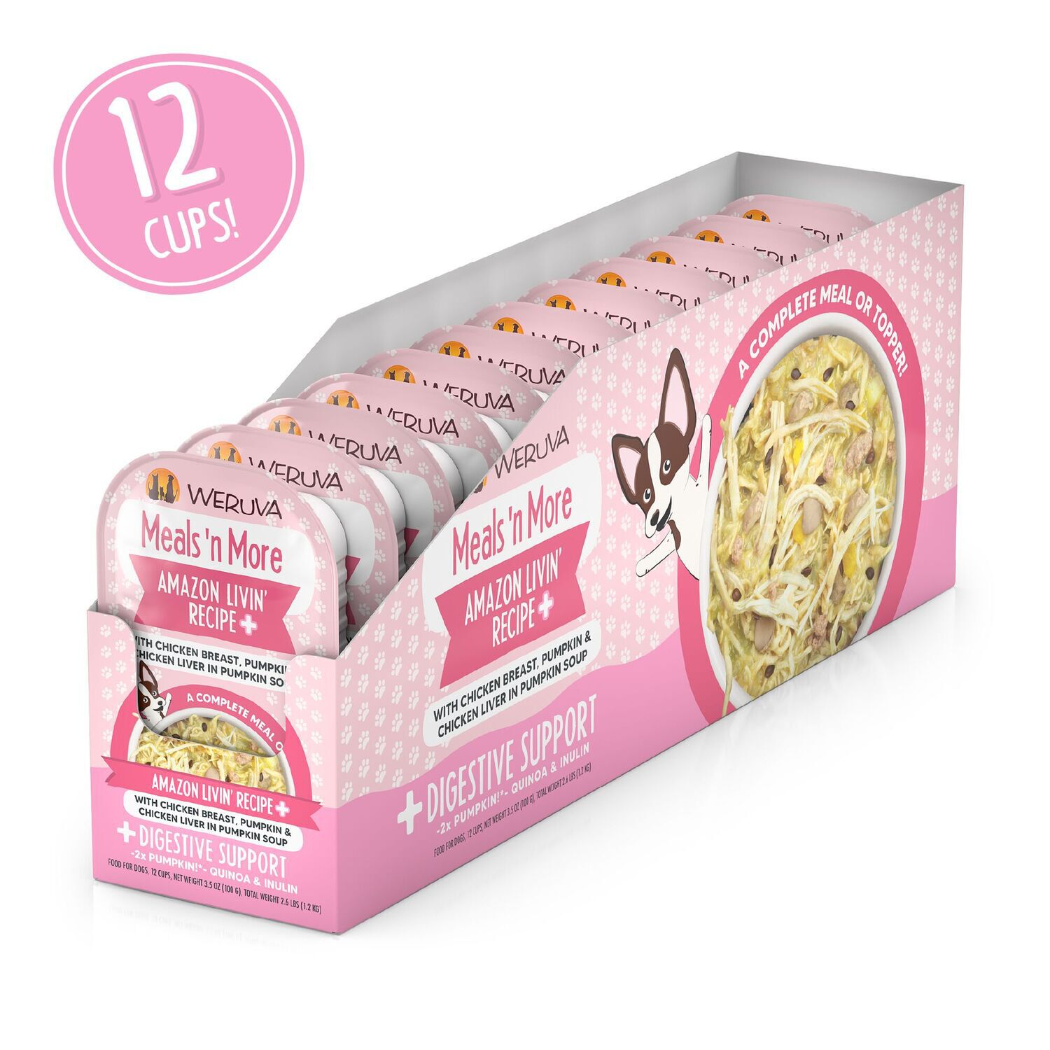  Weruva Meals 'N More Amazon Livin' Recipe Plus Digestive Support Wet Dog Food & Food Topper, 3.5-Ounce - Pack Of 12