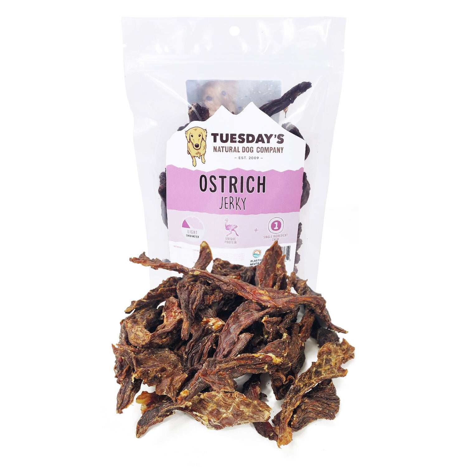 Performatrin Ultra Ostrich Jerky Natural Dog Treat, 4Oz