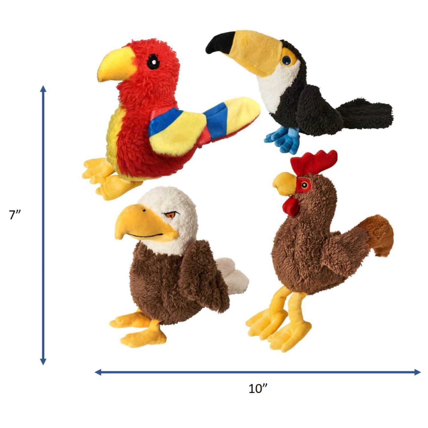 Spot Love The Earth Plush Squeaky Bird Dog Toy ,8", Assorted Birds