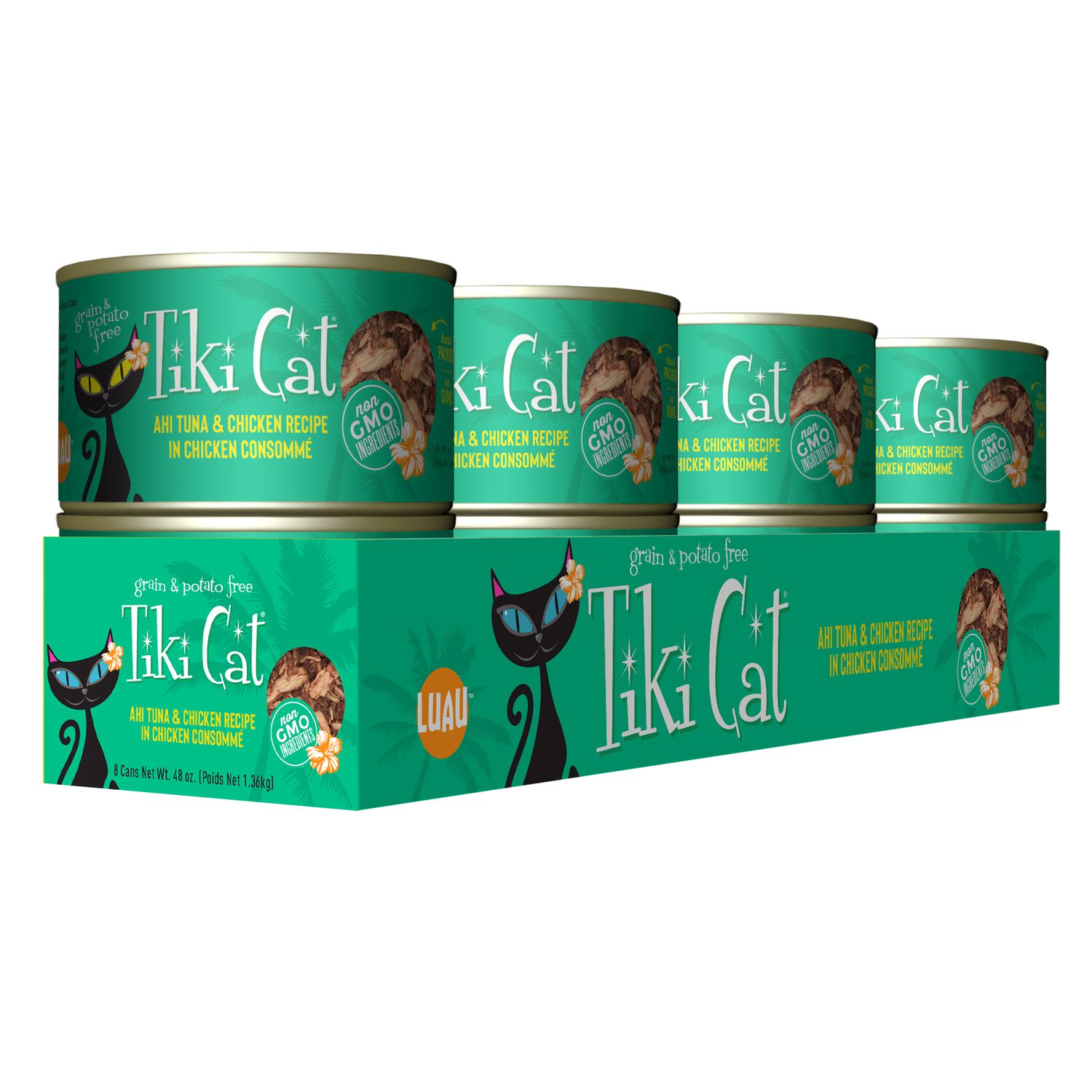 Tiki Cat Luau Wet Cat Food, Ahi Tuna & Chicken, 6-Oz Can 8-Count