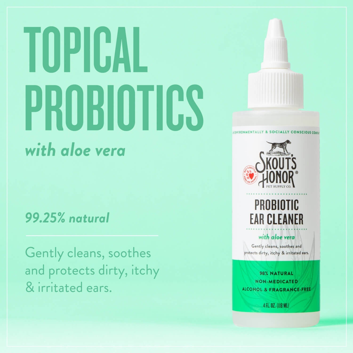 Skout's Honor Probiotic Ear Cleaner For Dogs & Cats, 4-Oz