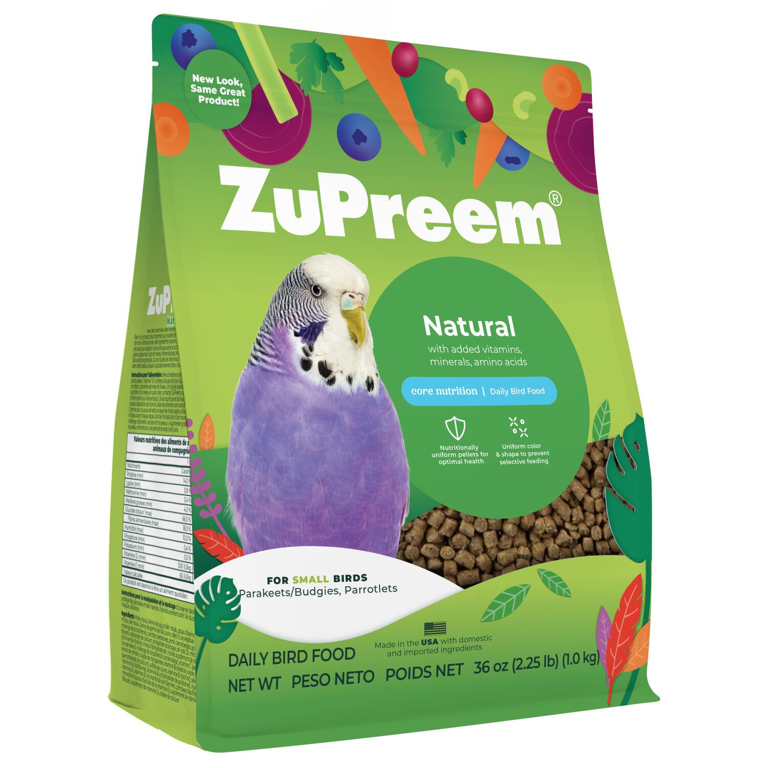 Zupreem Natural For Small Birds Bird Food, 2.25-Lb