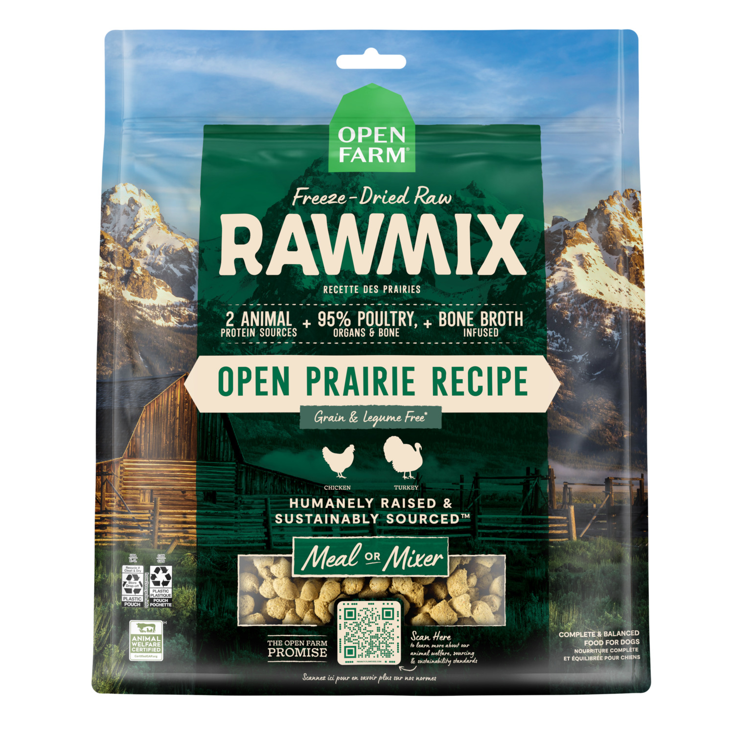 Open Farm Rawmix Open Prairie Freeze-Dried Raw Dog Food & Food Topper, 13.5Oz