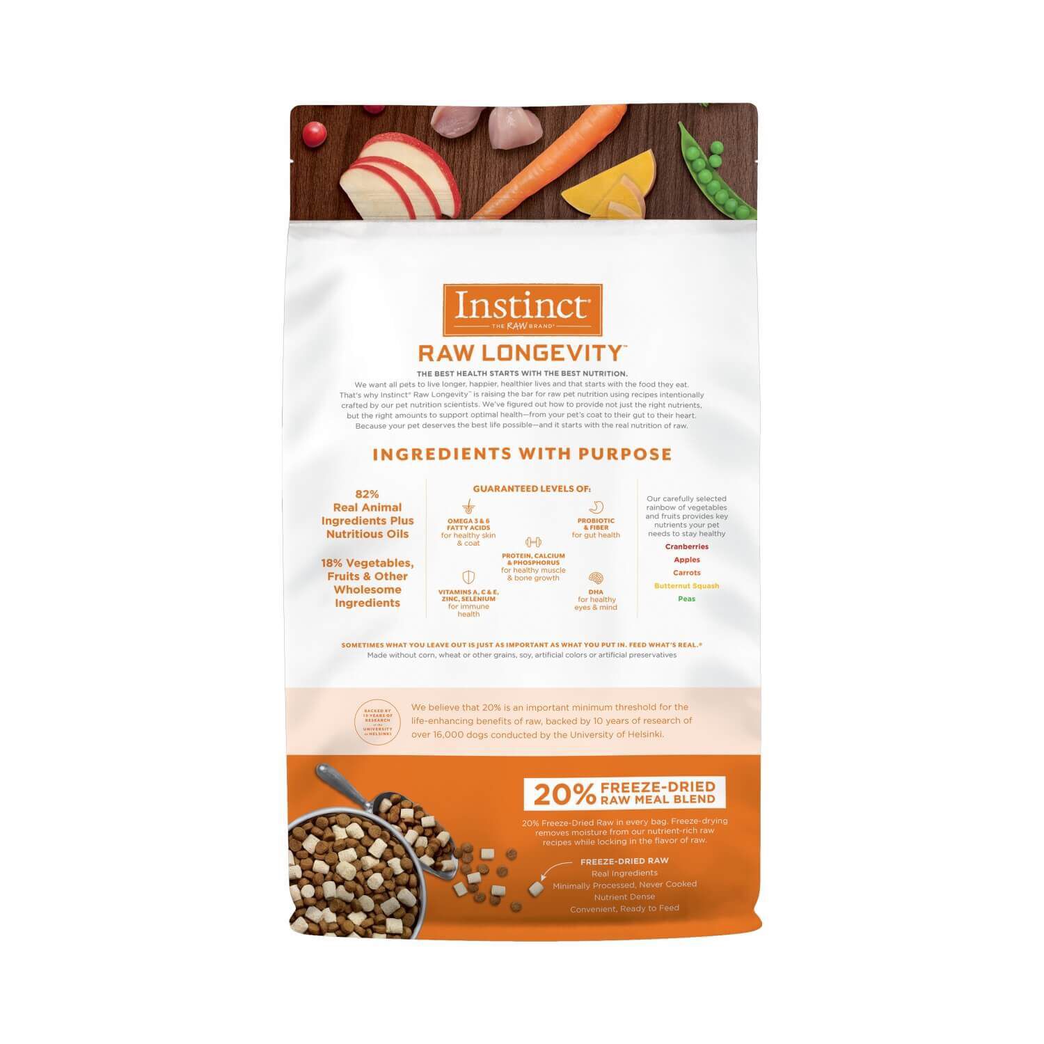Instinct® Raw Longevity™ 20 Freeze Dried Raw Meal Blend Grain Free