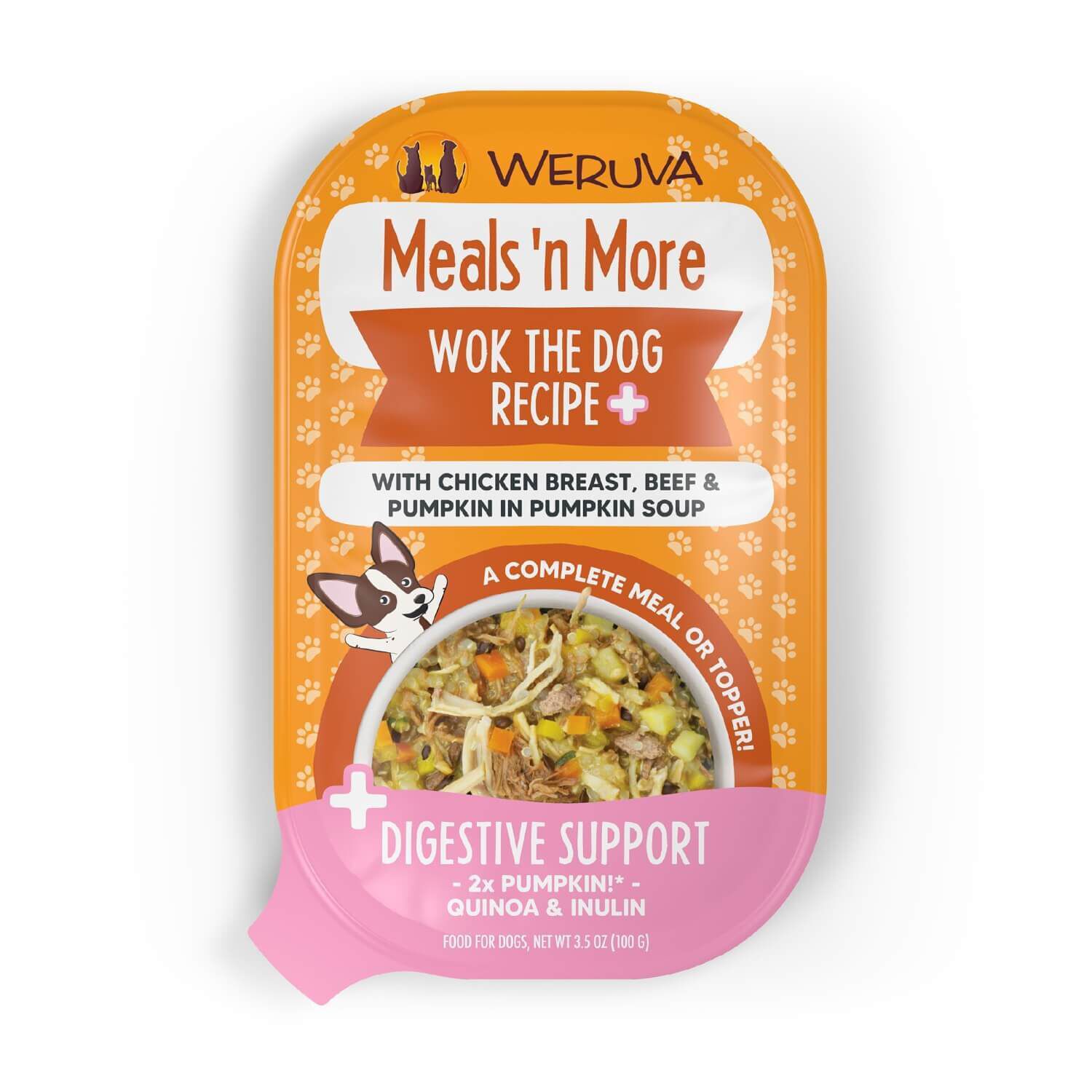Weruva Dog Meals 'N More Wok The Dog Recipe Wet Dog Food, 3.5-Oz Pack Of 12