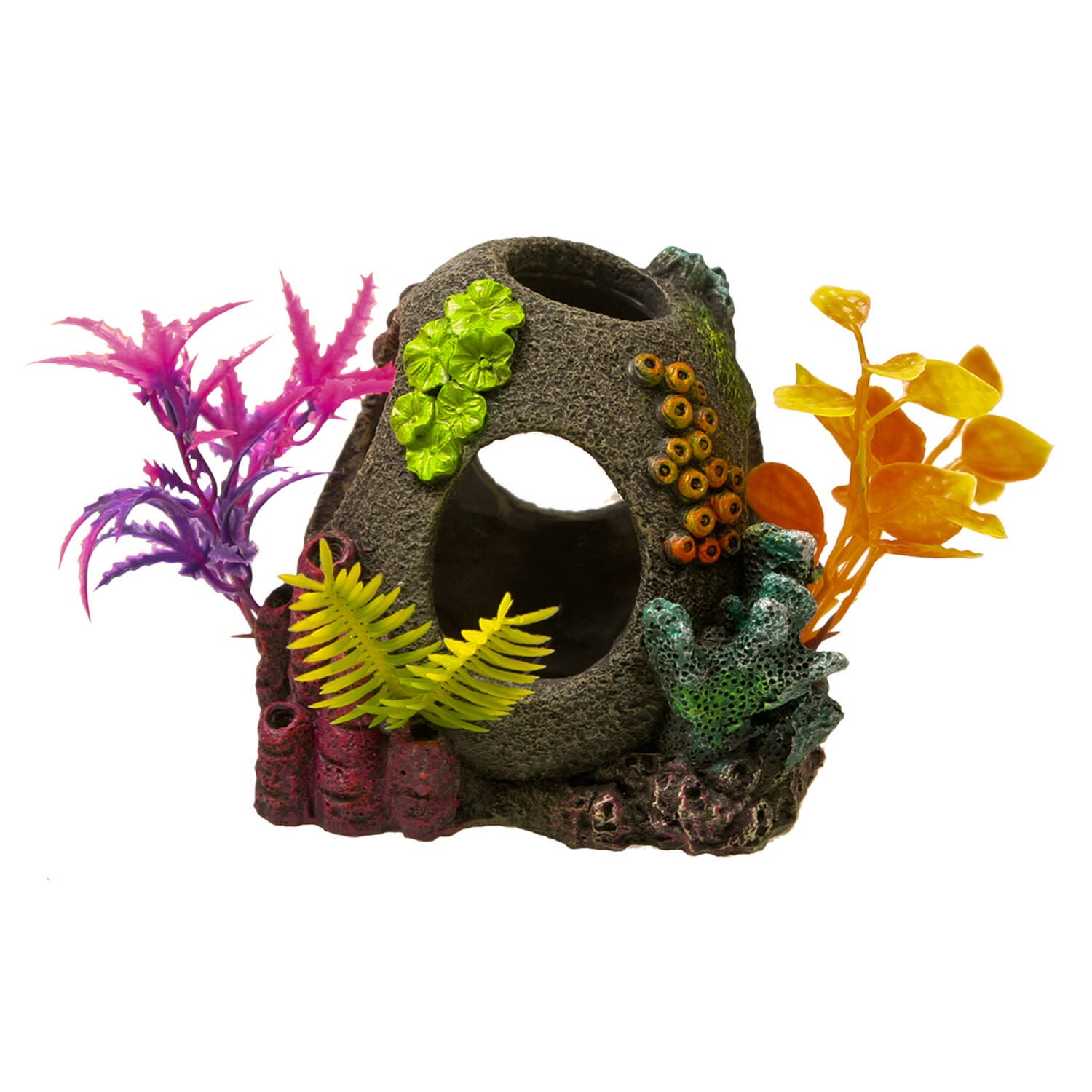 Blue Ribbon Exotic Environments Sunken Orb Floral Aquarium Ornament