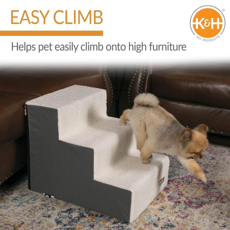 K&H Pet Products Pet Stair Steps Gray/Fleece - 3 Stair