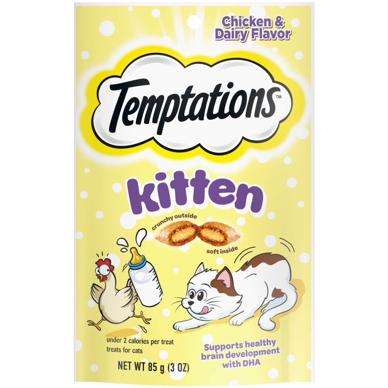 Temptations Crunchy & Soft Kitten Treats, Chicken And Dairy Flavor
