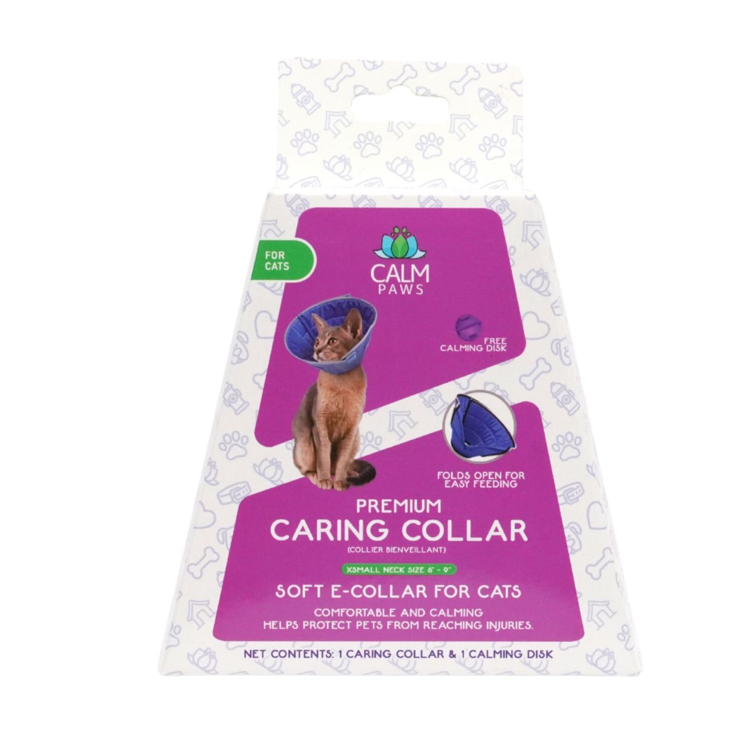 Calm Paws Premium Cat Caring Recovery Collar With Calming Disc