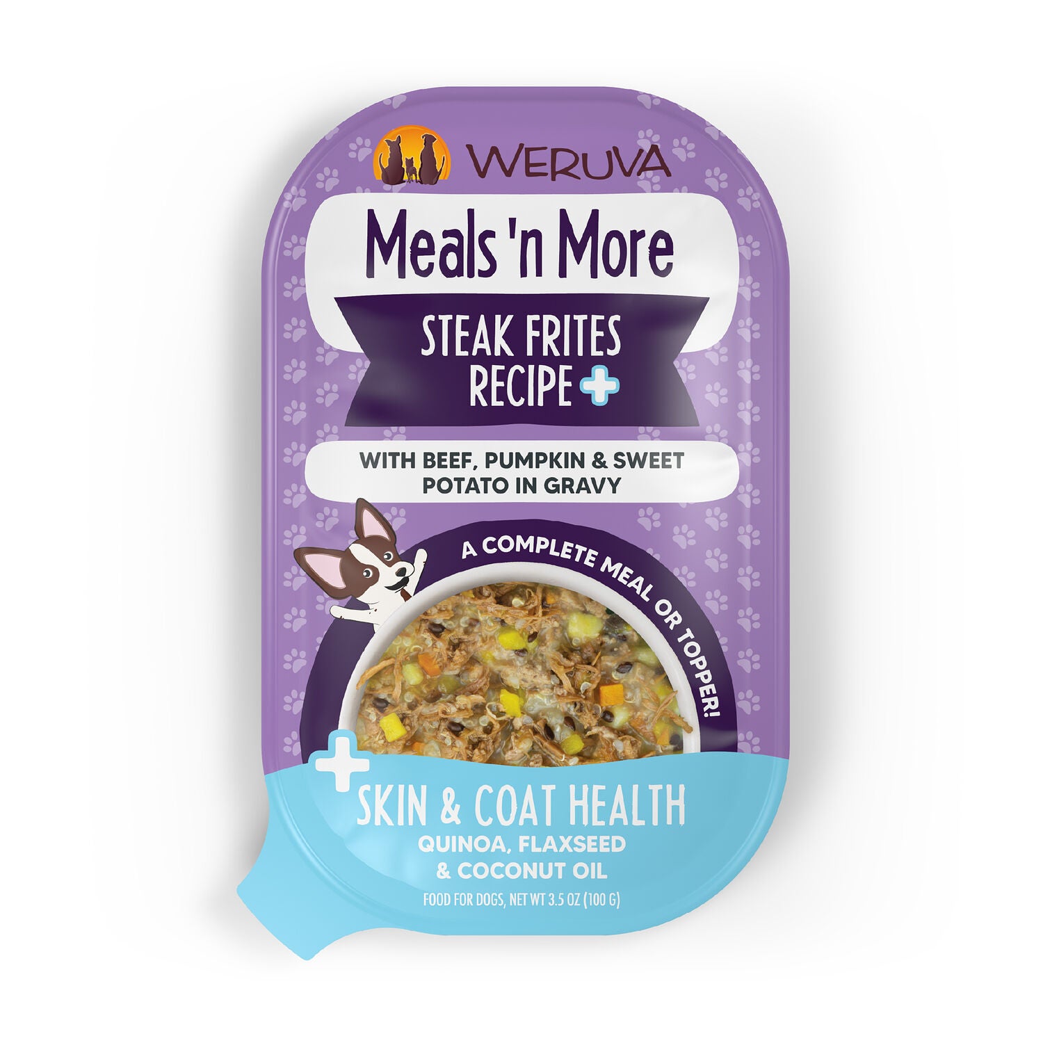 Weruva Dog Meals 'N More Natural Wet Dog Food & Topper Jammin' Salmon Recipe Plus Skin & Coat Health, 3.5-Oz